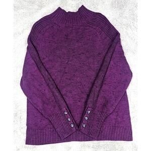 J.Jill Cotton Turtleneck Sweater, Wearever Collection Ribbed Arm & Hems Sz M New